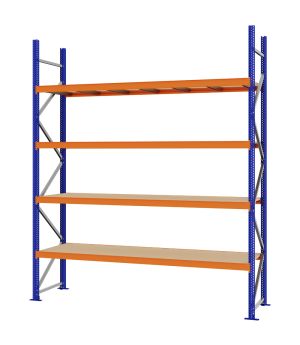 Weitspannregal Grundregal FORTIS, 3.000×2.500×600 mm, Spanplatte