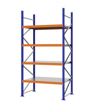 Weitspannregal Grundregal FORTIS, 3.000×1.500×800 mm, verzinkt