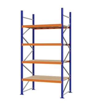 Weitspannregal Grundregal FORTIS, 3.000×1.500×800 mm, Spanplatte