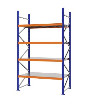 Weitspannregal Grundregal FORTIS, 3.000×1.750×800 mm, verzinkt