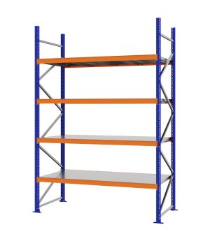 Weitspannregal Grundregal FORTIS, 3.000×2.000×800 mm, verzinkt