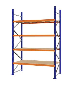 Weitspannregal Grundregal FORTIS, 3.000×2.000×800 mm, Spanplatte