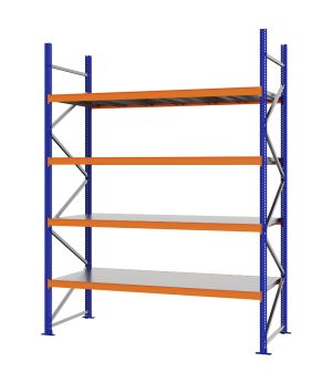Weitspannregal Grundregal FORTIS, 3.000×2.250×800 mm, verzinkt