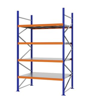 Weitspannregal Grundregal FORTIS, 3.000×1.750×1.000 mm, verzinkt