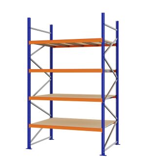Weitspannregal Grundregal FORTIS, 3.000×1.750×1.000 mm, Spanplatte