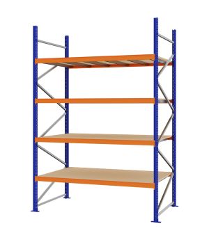 Weitspannregal Grundregal FORTIS, 3.000×2.000×1.000 mm, Spanplatte