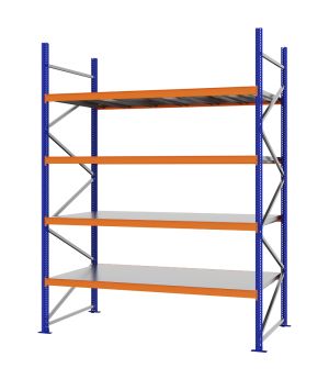 Weitspannregal Grundregal FORTIS, 3.000×2.250×1.000 mm, verzinkt