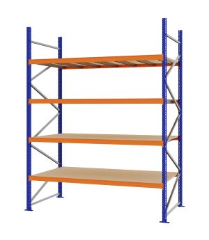 Weitspannregal Grundregal FORTIS, 3.000×2.250×1.000 mm, Spanplatte