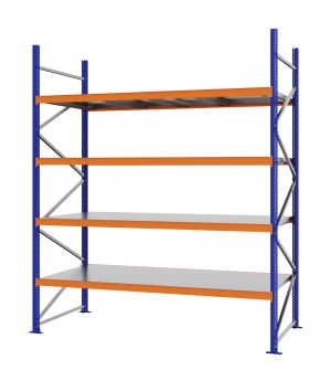 Weitspannregal Grundregal FORTIS, 3.000×2.500×1.000 mm, verzinkt