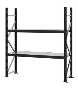 Weitspannregal Grundregal FORTIS, 2.000×1.750×500 mm, verzinkt