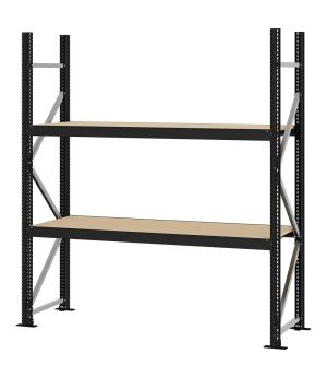 Weitspannregal Grundregal FORTIS, 2.000×1.750×500 mm, Spanplatte