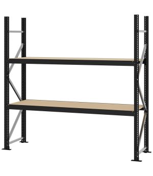 Weitspannregal Grundregal FORTIS, 2.000×2.000×500 mm, Spanplatte