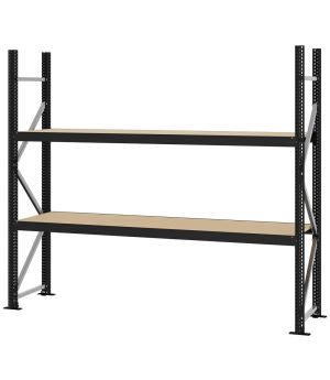 Weitspannregal Grundregal FORTIS, 2.000×2.250×500 mm, Spanplatte