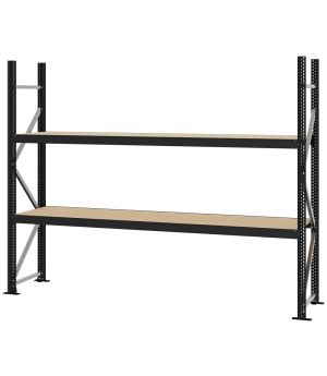Weitspannregal Grundregal FORTIS, 2.000×2.500×500 mm, Spanplatte