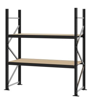 Weitspannregal Grundregal FORTIS, 2.000×1.750×600 mm, Spanplatte