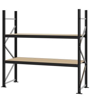Weitspannregal Grundregal FORTIS, 2.000×2.000×600 mm, Spanplatte