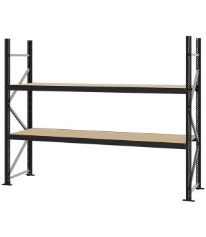 Weitspannregal Grundregal FORTIS, 2.000×2.500×600 mm, Spanplatte
