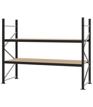 Weitspannregal Grundregal FORTIS, 2.000×2.500×800 mm, Spanplatte