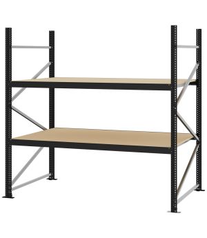 Weitspannregal Grundregal FORTIS, 2.000×2.000×1.000 mm, Spanplatte