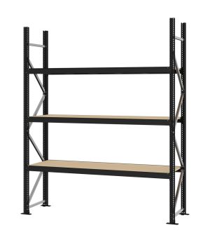 Weitspannregal Grundregal FORTIS, 2.500×2.000×500 mm, Spanplatte
