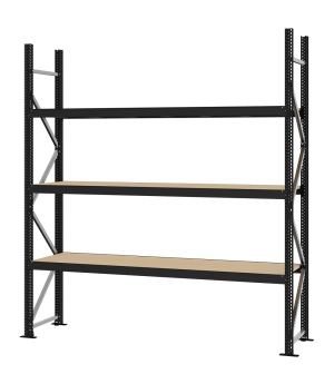 Weitspannregal Grundregal FORTIS, 2.500×2.250×500 mm, Spanplatte