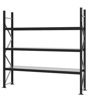Weitspannregal Grundregal FORTIS, 2.500×2.500×500 mm, verzinkt
