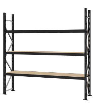 Weitspannregal Grundregal FORTIS, 2.500×2.500×500 mm, Spanplatte