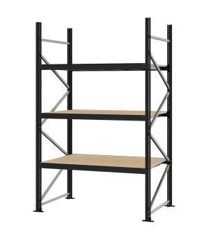 Weitspannregal Grundregal FORTIS, 2.500×1.500×800 mm, Spanplatte
