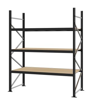 Weitspannregal Grundregal FORTIS, 2.500×2.000×800 mm, Spanplatte