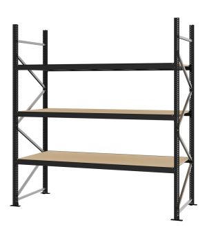 Weitspannregal Grundregal FORTIS, 2.500×2.250×800 mm, Spanplatte