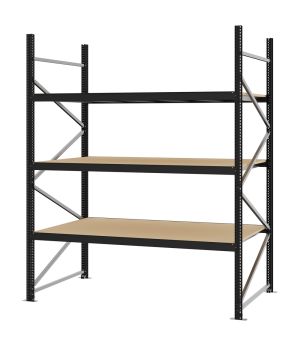 Weitspannregal Grundregal FORTIS, 2.500×2.000×1.000 mm, Spanplatte