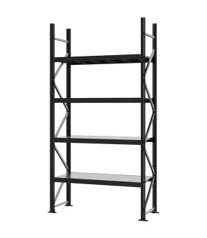 Weitspannregal Grundregal FORTIS, 3.000×1.500×500 mm, verzinkt