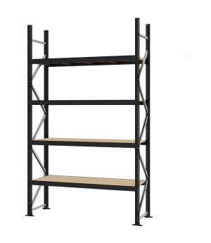 Weitspannregal Grundregal FORTIS, 3.000×1.750×500 mm, Spanplatte