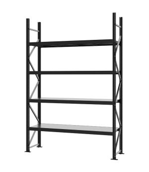 Weitspannregal Grundregal FORTIS, 3.000×2.000×500 mm, verzinkt