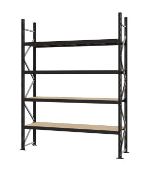Weitspannregal Grundregal FORTIS, 3.000×2.250×500 mm, Spanplatte