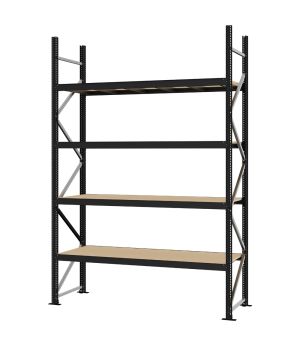 Weitspannregal Grundregal FORTIS, 3.000×2.000×600 mm, Spanplatte