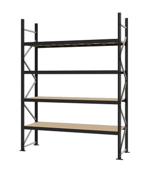 Weitspannregal Grundregal FORTIS, 3.000×2.250×600 mm, Spanplatte