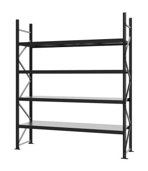 Weitspannregal Grundregal FORTIS, 3.000×2.500×600 mm, verzinkt