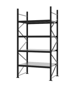 Weitspannregal Grundregal FORTIS, 3.000×1.500×800 mm, verzinkt