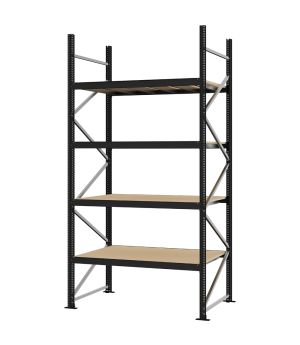Weitspannregal Grundregal FORTIS, 3.000×1.500×800 mm, Spanplatte