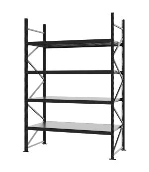 Weitspannregal Grundregal FORTIS, 3.000×2.000×800 mm, verzinkt