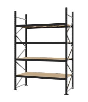 Weitspannregal Grundregal FORTIS, 3.000×2.000×800 mm, Spanplatte