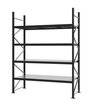 Weitspannregal Grundregal FORTIS, 3.000×2.250×800 mm, verzinkt