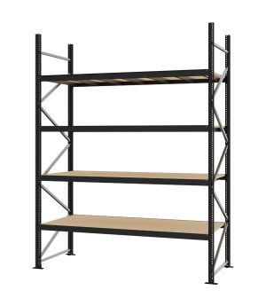 Weitspannregal Grundregal FORTIS, 3.000×2.250×800 mm, Spanplatte