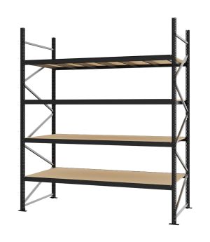 Weitspannregal Grundregal FORTIS, 3.000×2.500×1.000 mm, Spanplatte