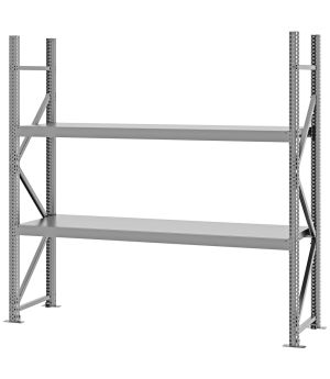 Weitspannregal Grundregal FORTIS, 2.000×2.000×500 mm, verzinkt
