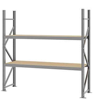 Weitspannregal Grundregal FORTIS, 2.000×2.000×500 mm, Spanplatte