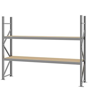 Weitspannregal Grundregal FORTIS, 2.000×2.500×500 mm, Spanplatte