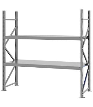Weitspannregal Grundregal FORTIS, 2.000×2.000×600 mm, verzinkt
