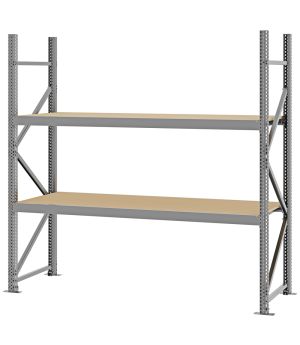 Weitspannregal Grundregal FORTIS, 2.000×2.000×600 mm, Spanplatte
